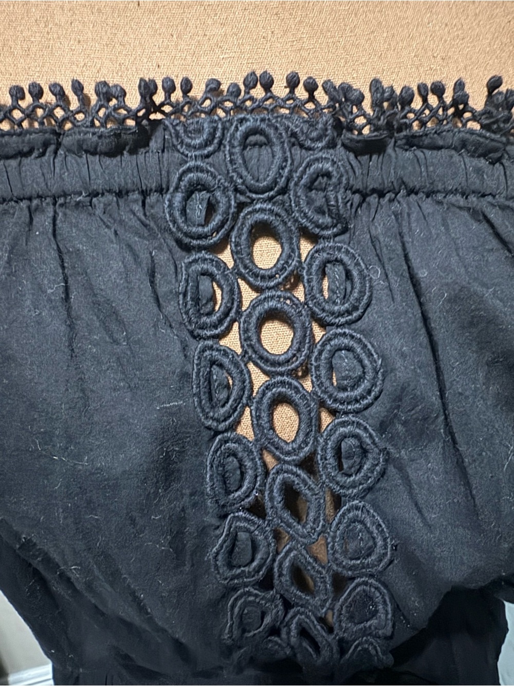Ramy Brook Black Strapless Dress with Crochet Detail - Picture 4 of 7